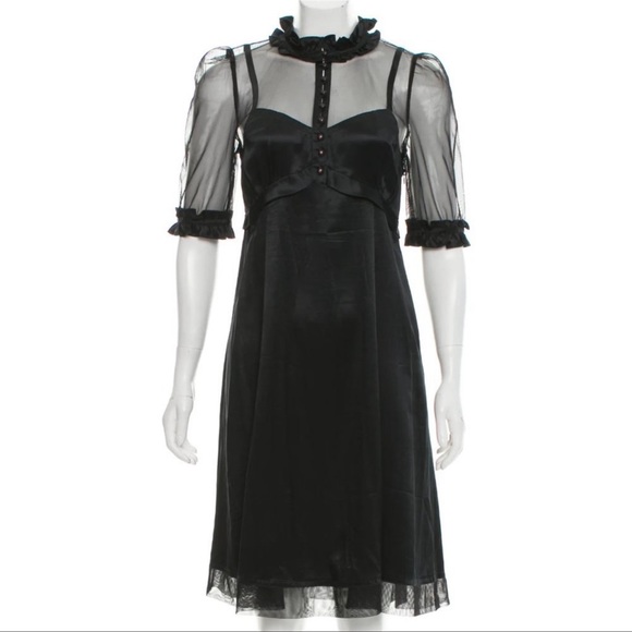 Marc Jacobs 100% Silk 1930s Victorian Style A-Line Dress - Picture 2 of 8